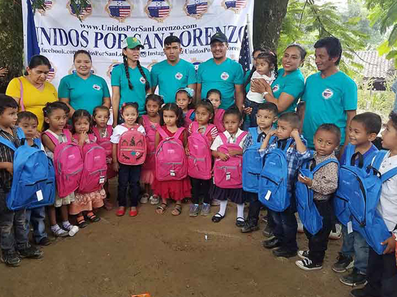  school supplies and backpacks donation in Campara