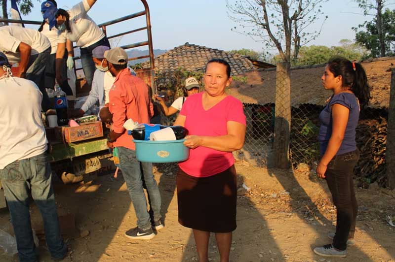 Food donation during pandemic in San Lorenzo Honduras and Portillo Flor Candelaria Lempira