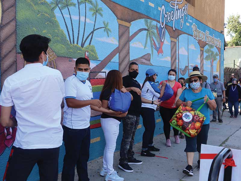 Food donation during pandemic in Los Angeles CA