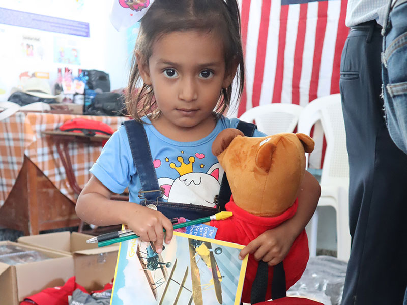 Backpacks and school supplies donations 2024 in Camapara Honduras.