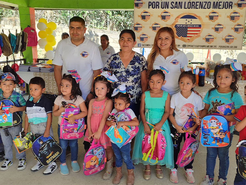 School supplies donations to students from San Lorenzo Candelaria Honduras year 2024