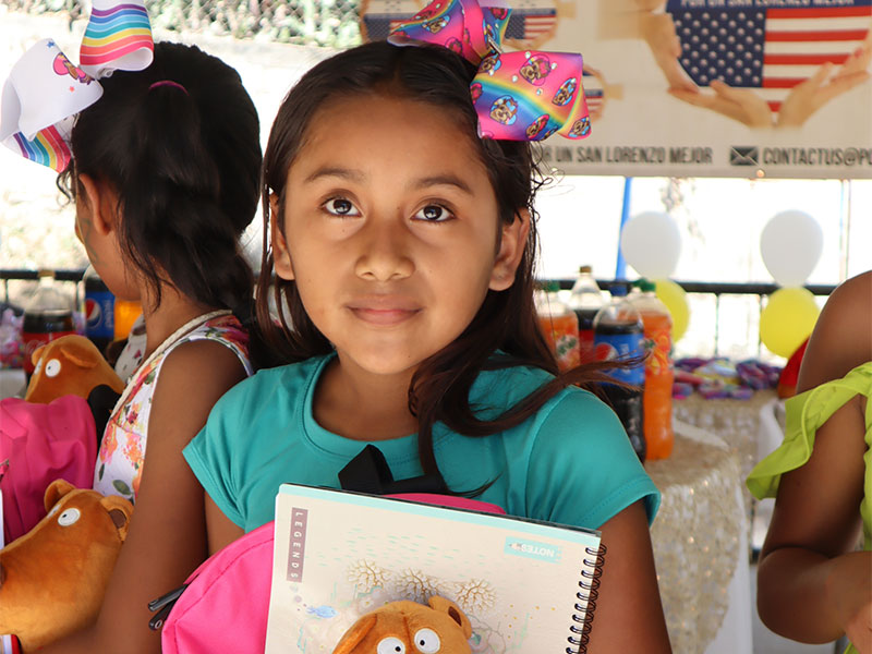 School supplies donations to students from San Lorenzo Candelaria Honduras year 2024